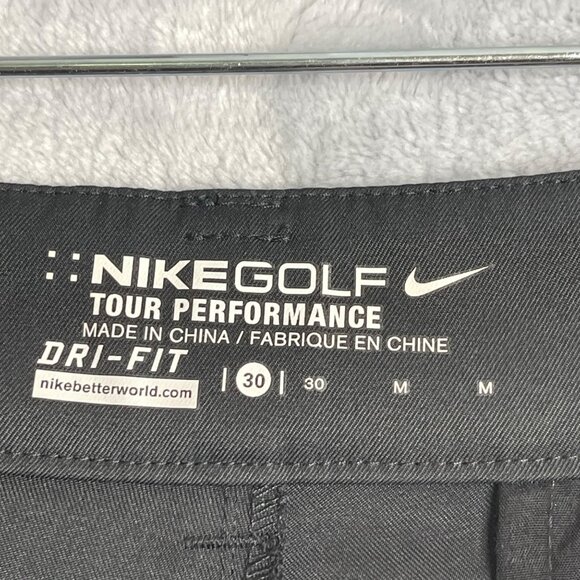 Nike Golf Shorts Mens 30 Black Tour Performance Dri Fit Flat Front‎ Pockets - Picture 4 of 10